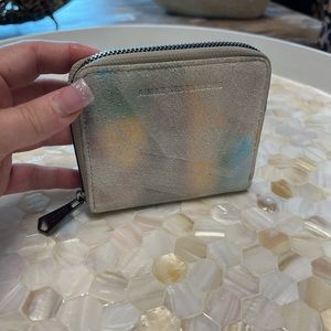 Aimee Kestenberg multi color iridescent suede zip wallet!